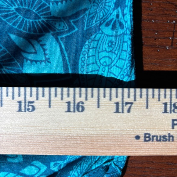 LASCANA Beachy Boho Chic Teal Blue Mandala Print Shoulder Tie Sundress Size 12 - Picture 10 of 12